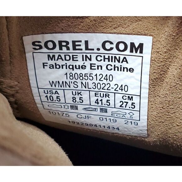 Sorel Joan of Arctic Wedge‎ Chelsea Boots Womens 10.5 Tan Burnished Brown Winter - Picture 11 of 12